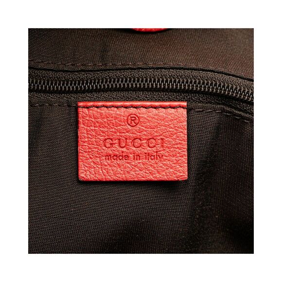 Pre Loved Gucci Interlocking G Dollar Calf Tote Women Red Tote Bags - Picture 5 of 8